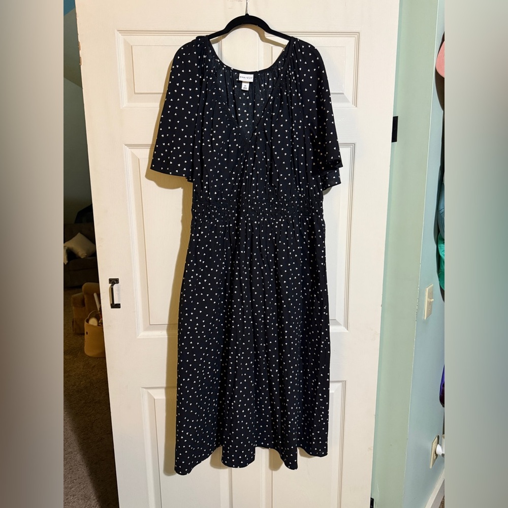 Black Heart-shaped Polka Dot Dress